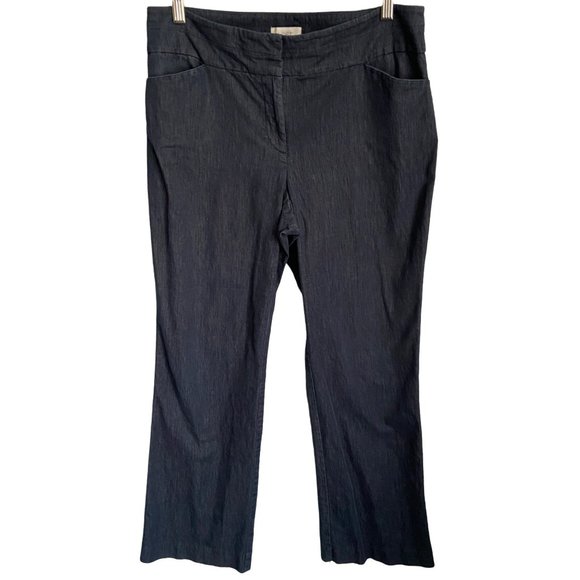 LOFT Women's Black Dressy Jeans Size 10 Curvy Stretch Zip Hook and Button - Picture 2 of 7